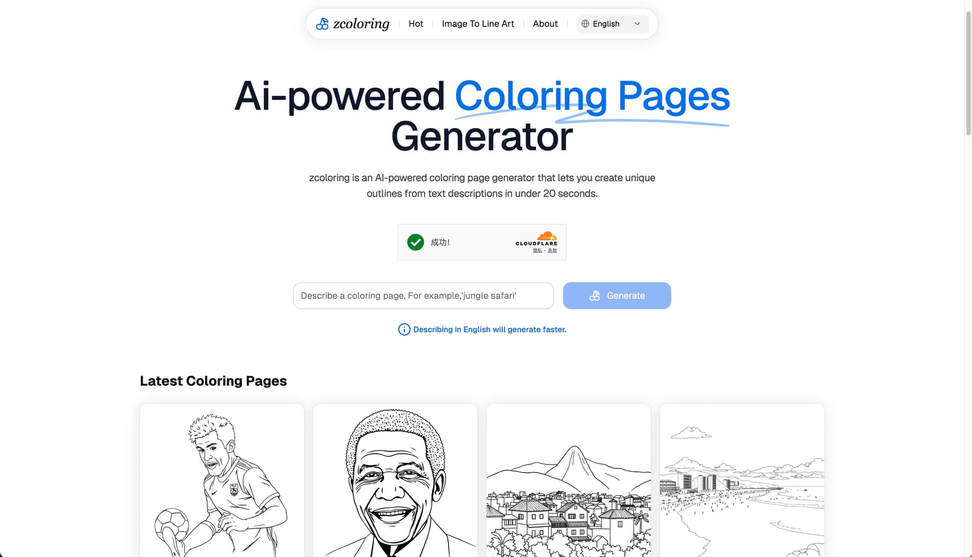 Free ai coloring pages generator - No SignUp - Product Image