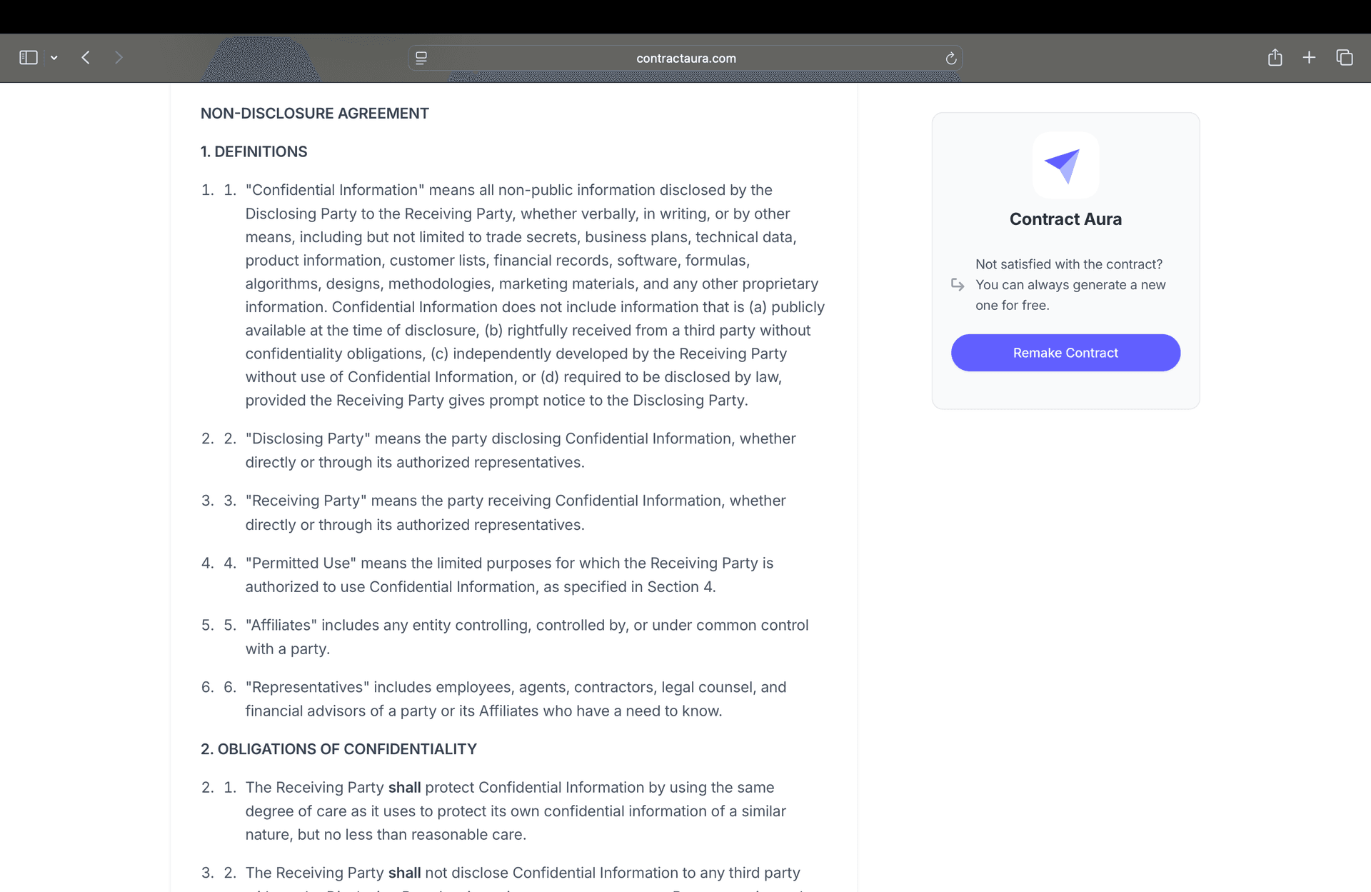Contract Aura | Generate legal contracts using AI - Product Image