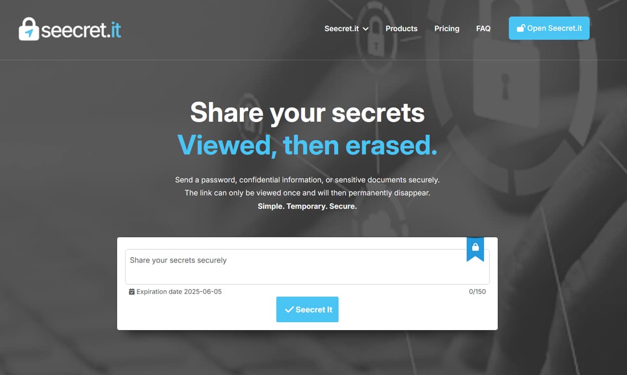 Seecret.it – One-Time Secure Links - Product Image