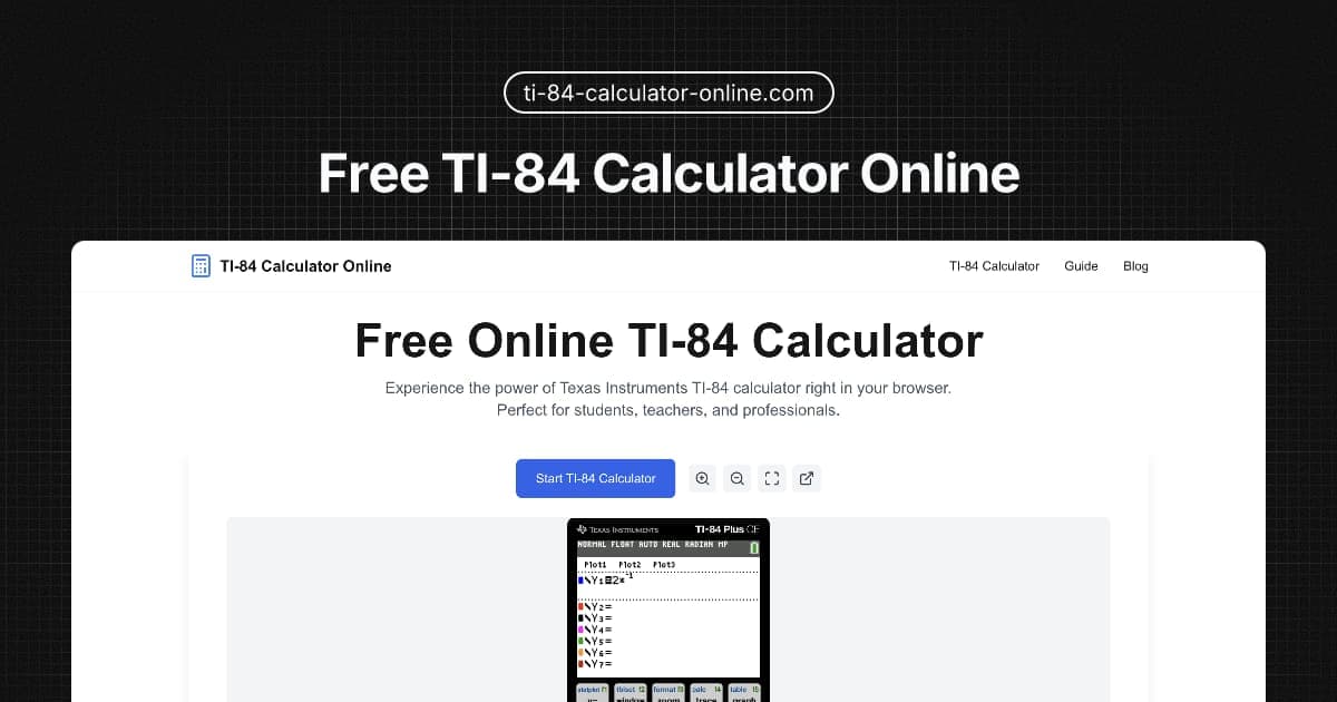 TI 84 Calculator Online - Product Image