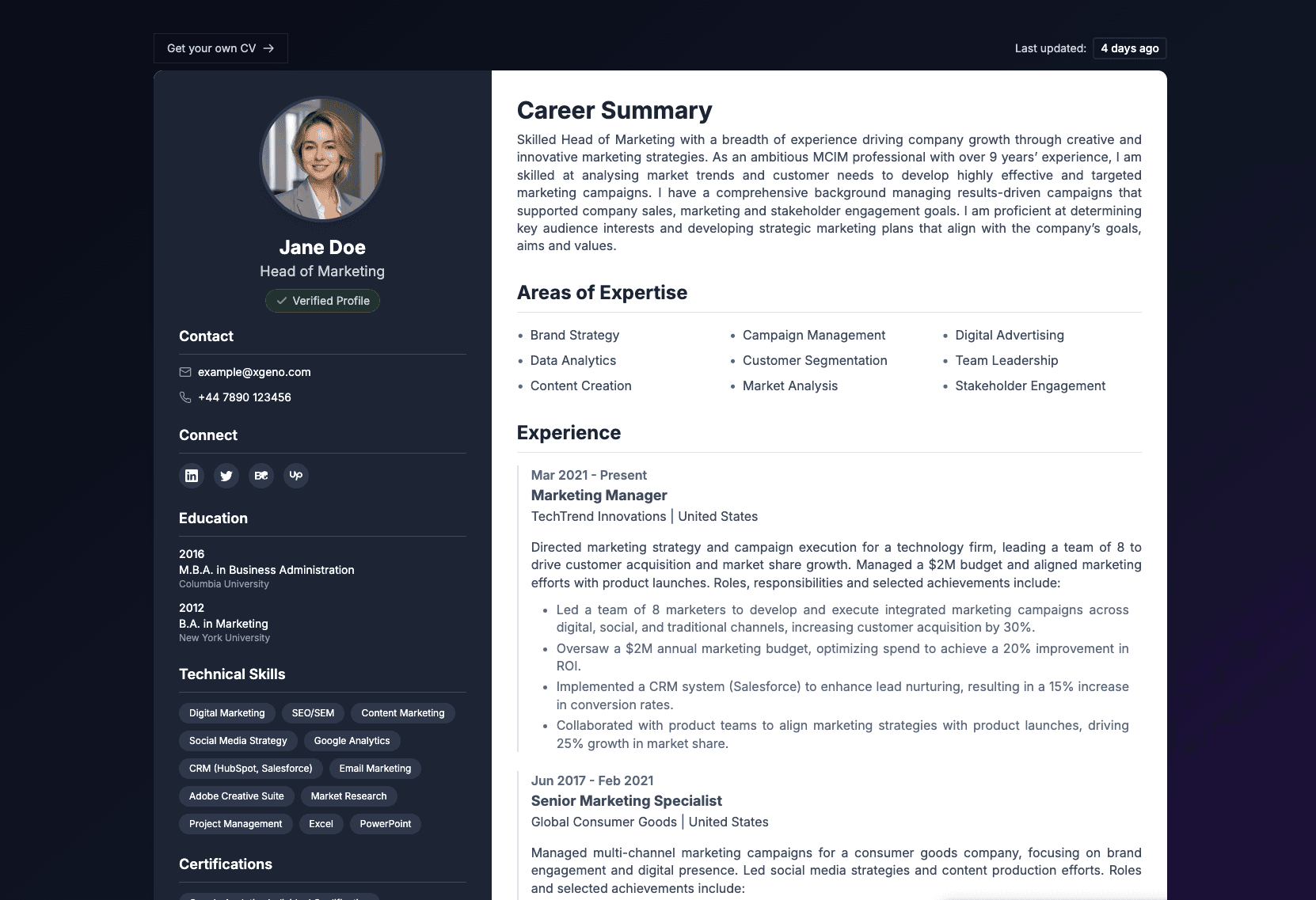 The CV Site – Showcase Your Career with Ease - Product Image
