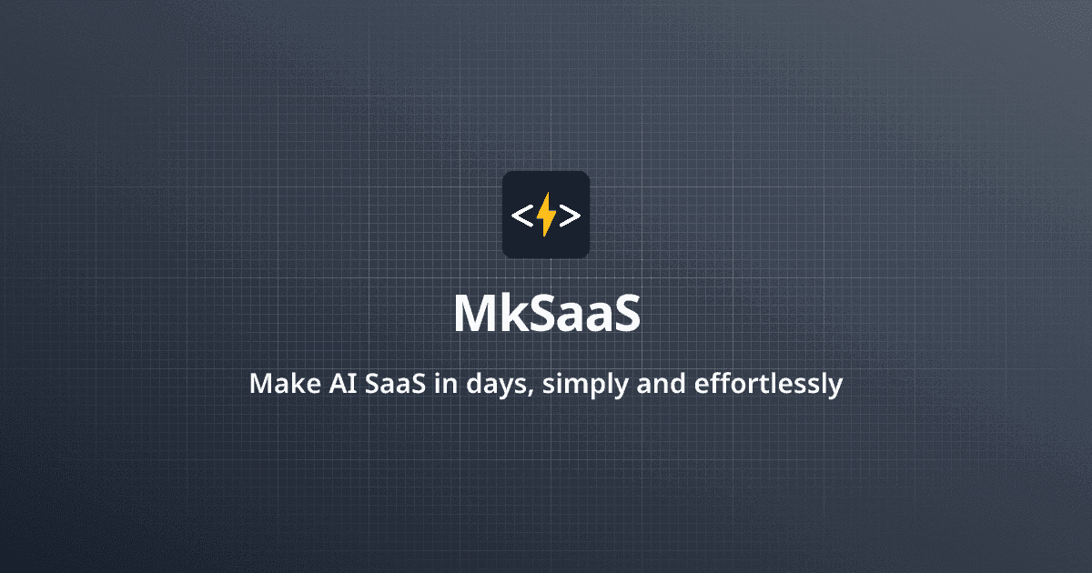 MkSaaS - Product Image